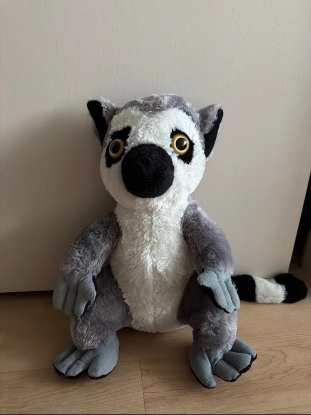 Fiesta Gray & White Lemur Plush / Stuffed Animal with Yellow Eyes